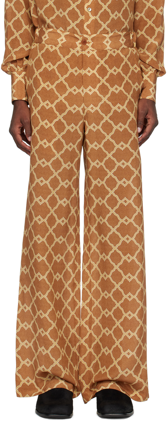 Tan Printed Trousers