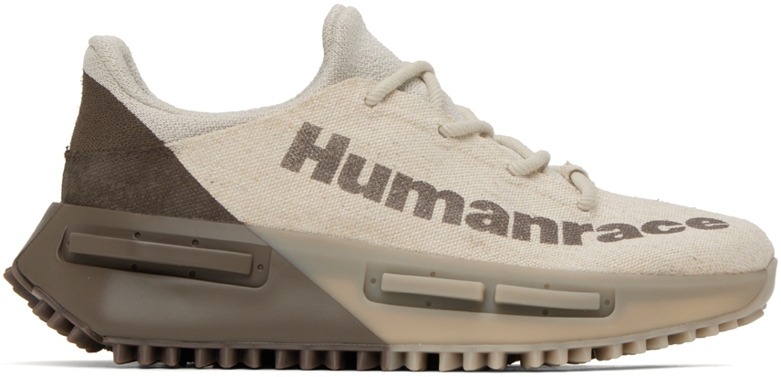 Adidas X Humanrace By Pharrell Williams Beige & Brown Nmd S1 Mahbs Sneakers In Alumina/light Brown/