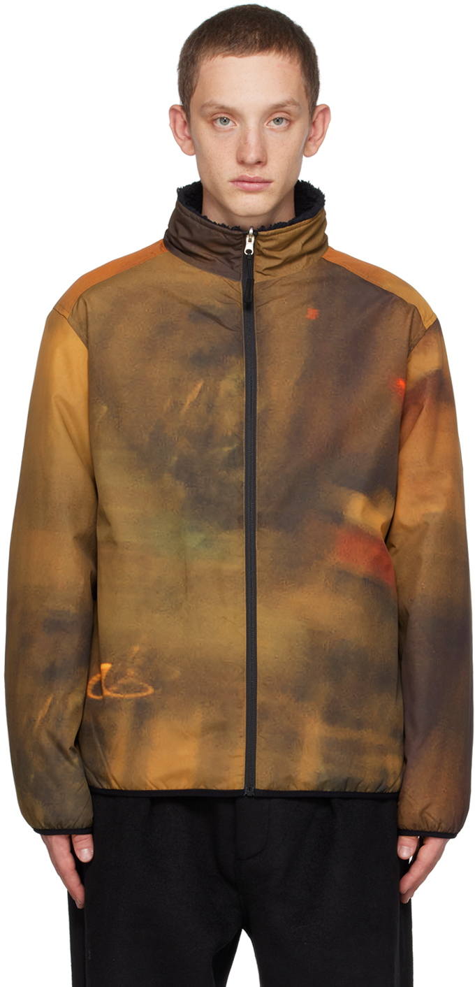 Orange Adam Reversible Jacket by Pop Trading Company on Sale