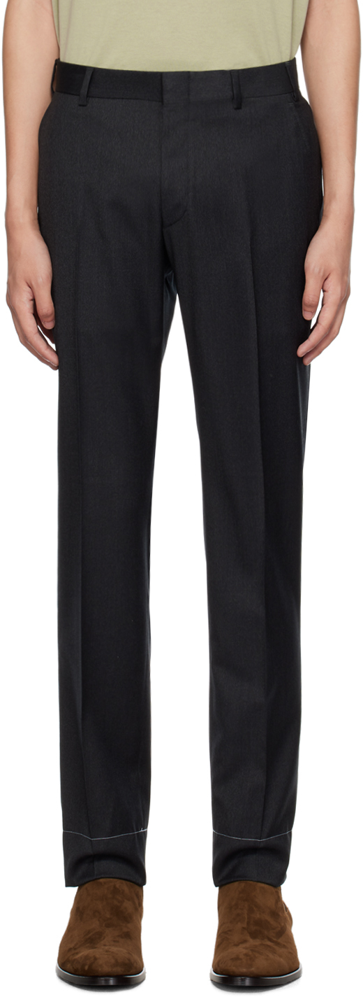Brioni Gray Four-pocket Trousers In 1100 Anthracite