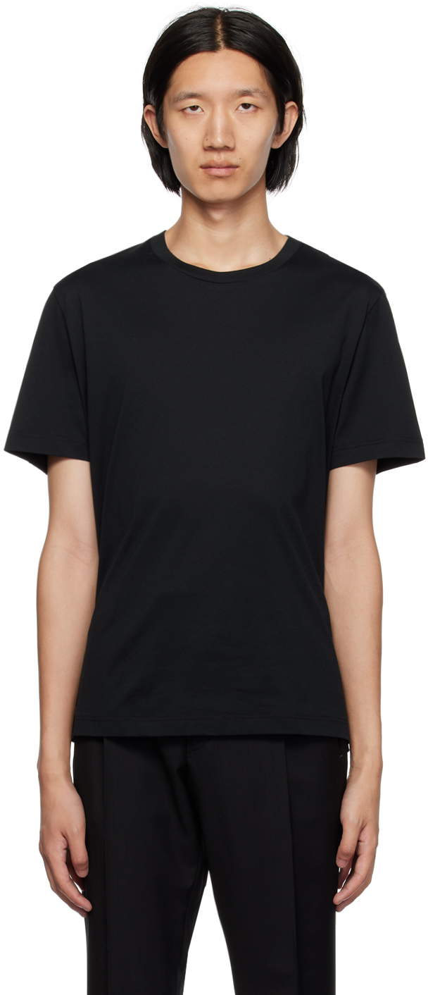 BRIONI BLACK EMBROIDERED T-SHIRT