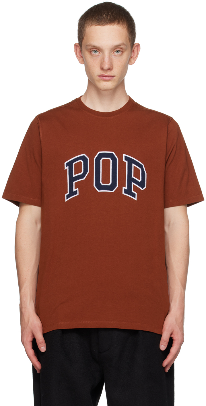 Shop Pop Trading Company Red Arch T-shirt In Fired Brick/navy