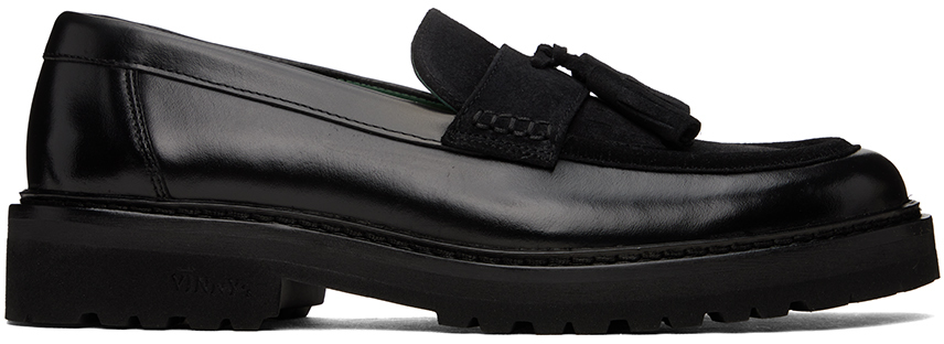 Vinny's Black Richee Loafers In Blackcrust/blacksued