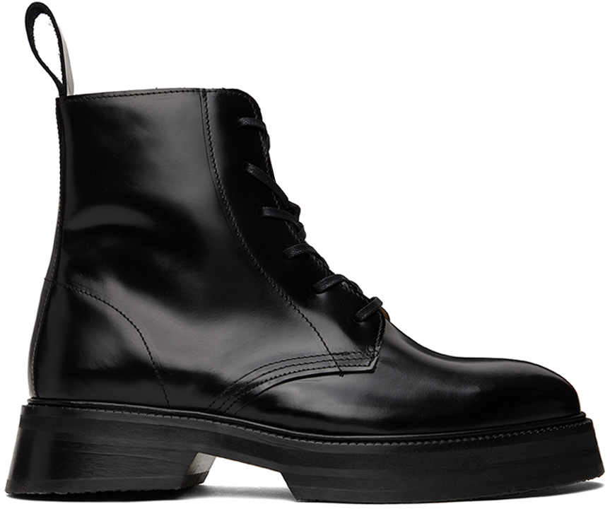 VINNY’s: Black Officer Boots | SSENSE