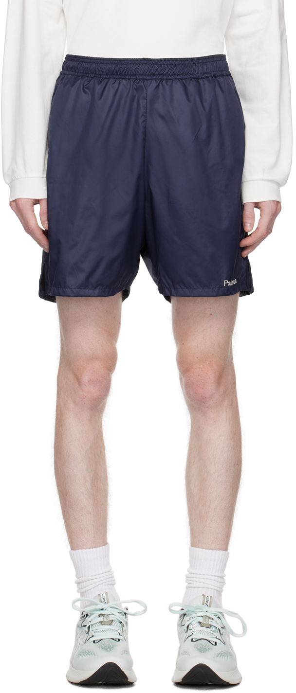Shop Palmes Navy Middle Shorts