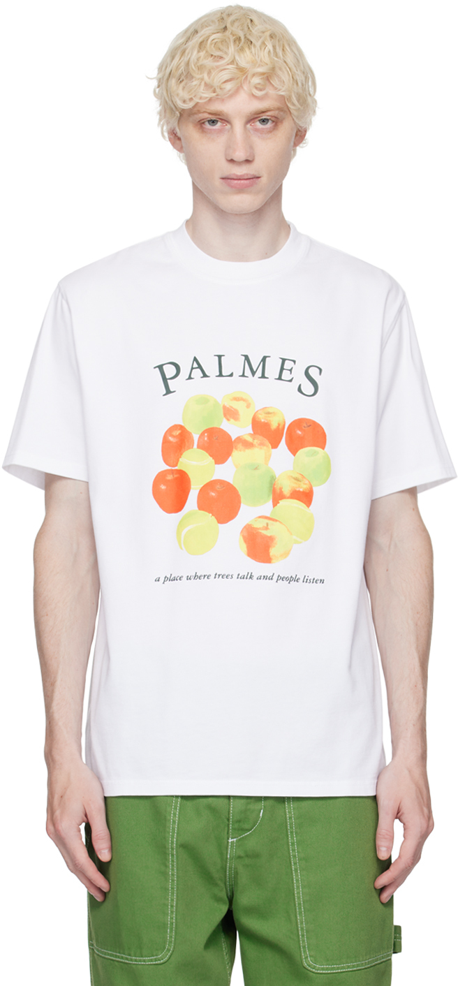 Shop Palmes White 'apples' T- Shirt
