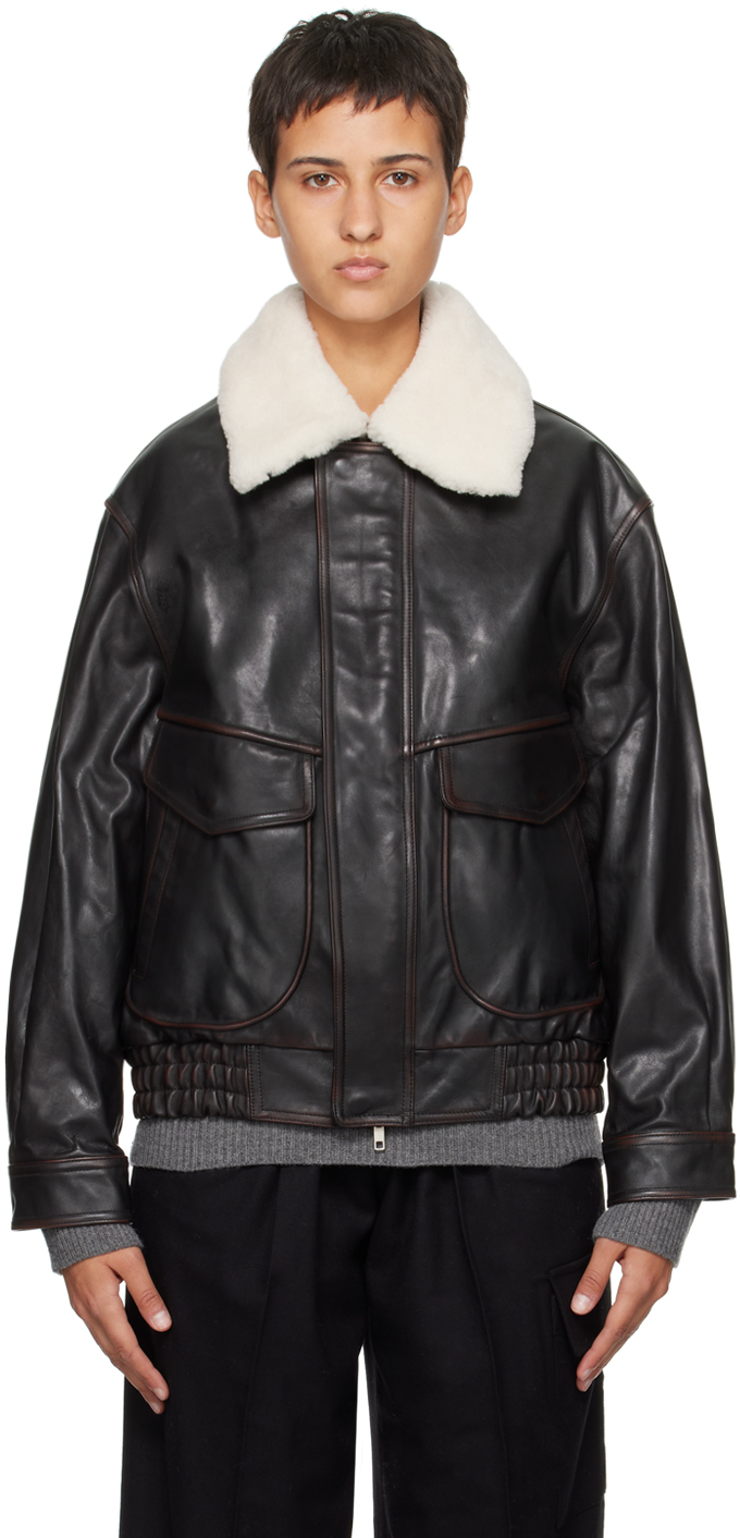 Dunst Brown Zip Leather Jacket