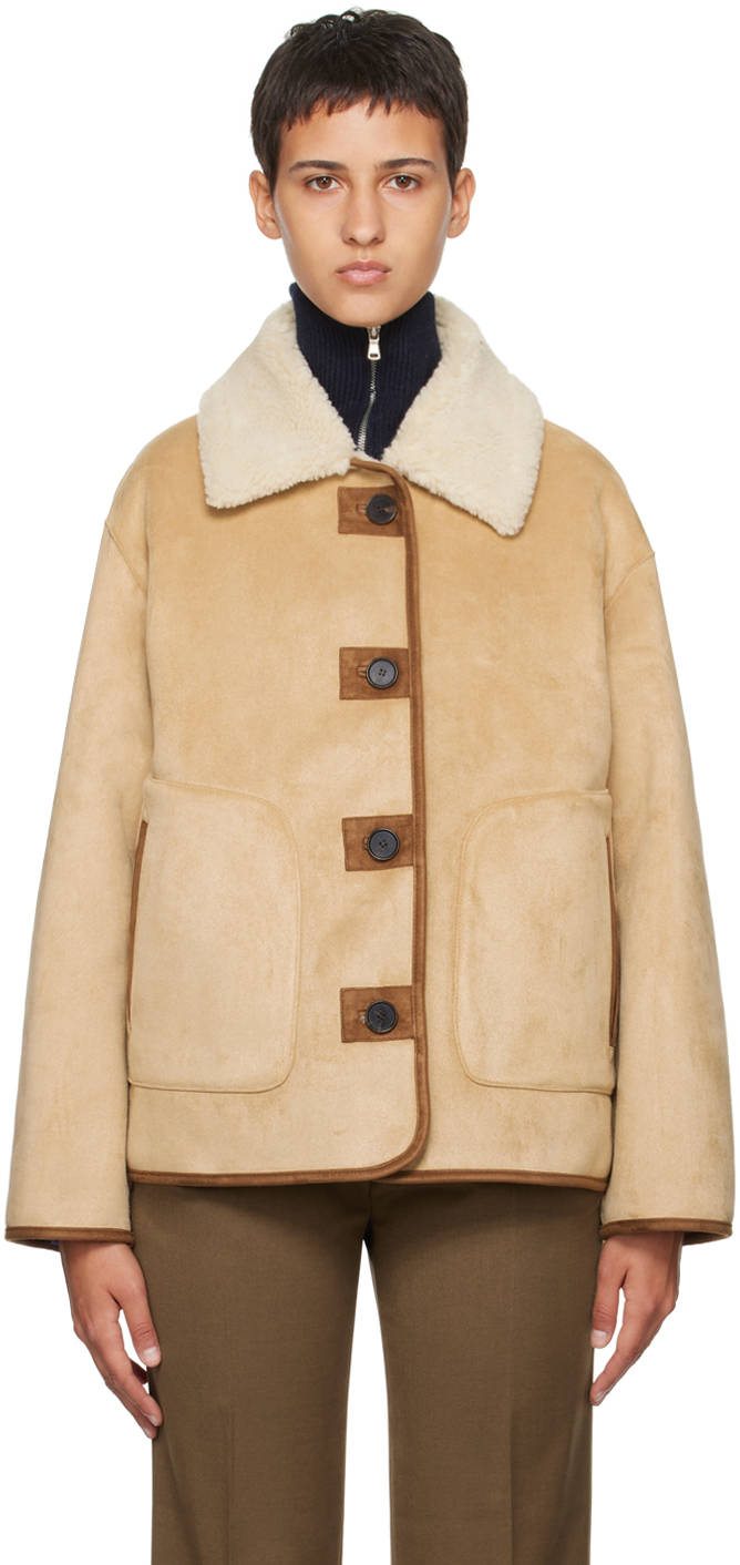 Dunst Beige Button Reversible Faux-shearling Jacket