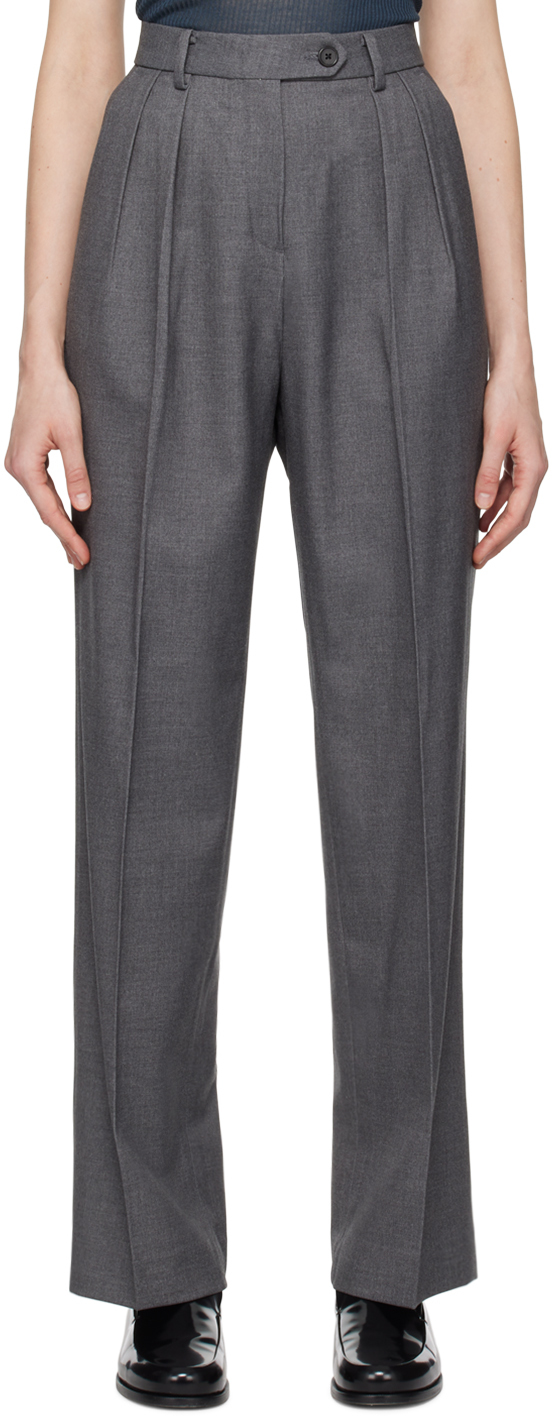 Gray Semi-Wide Trousers