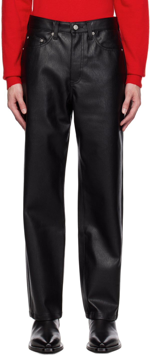 Dunst Black Straight-leg Faux-leather Trousers