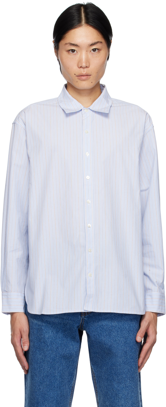 Blue Informal Boyfriend Shirt by Dunst on Sale