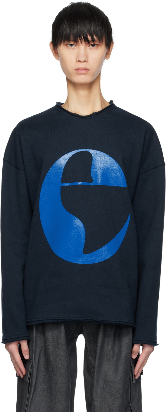 Navy Graphic Long Sleeve T-Shirt