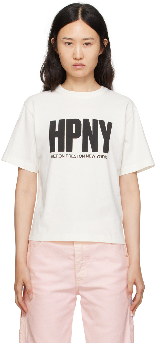 Heron Preston White 'hpny' T-shirt In White Black
