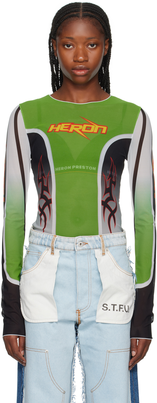 Heron Preston Green Gothic Bodysuit