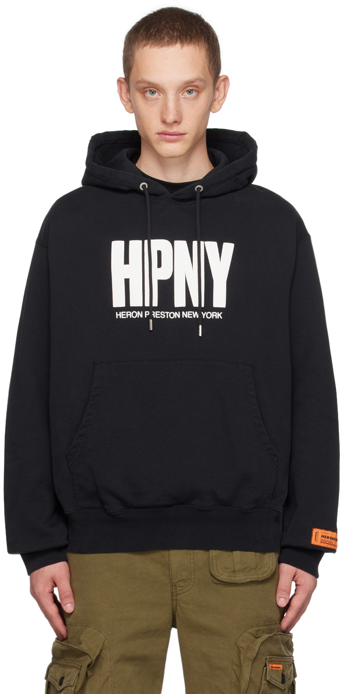 Black 'HPNY' Hoodie by Heron Preston on Sale