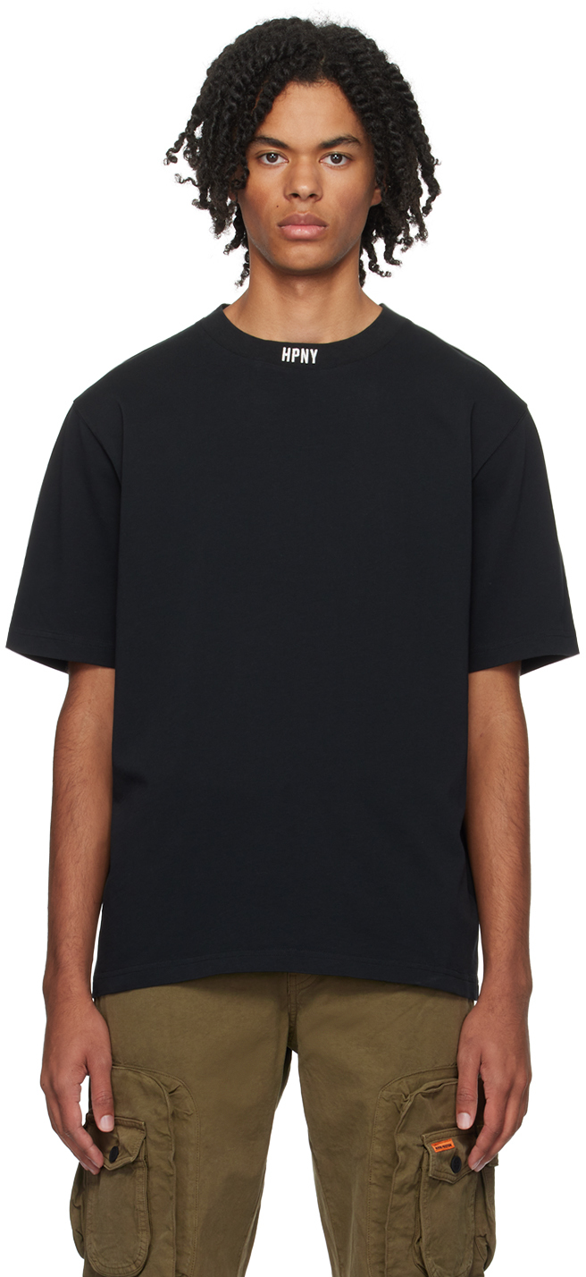 Shop Heron Preston Black Embroidered T-shirt In Black White