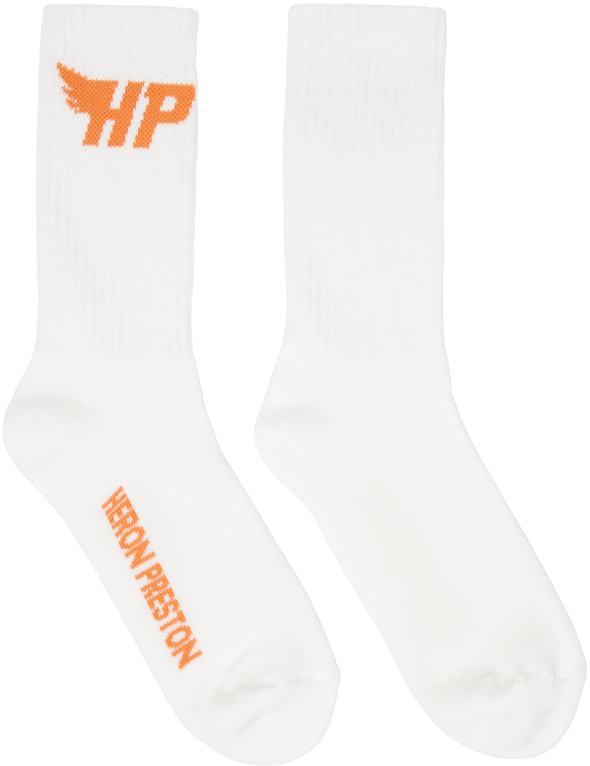 Heron Preston White & Orange HP Fly Socks