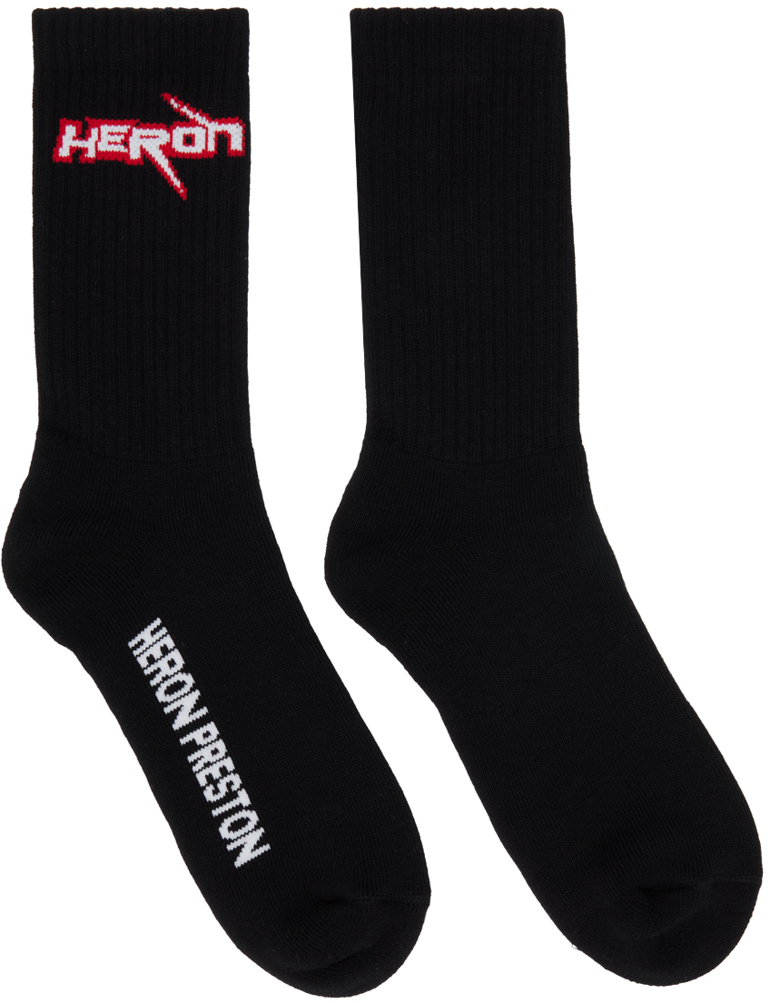 Heron Preston Black Race Heron Socks