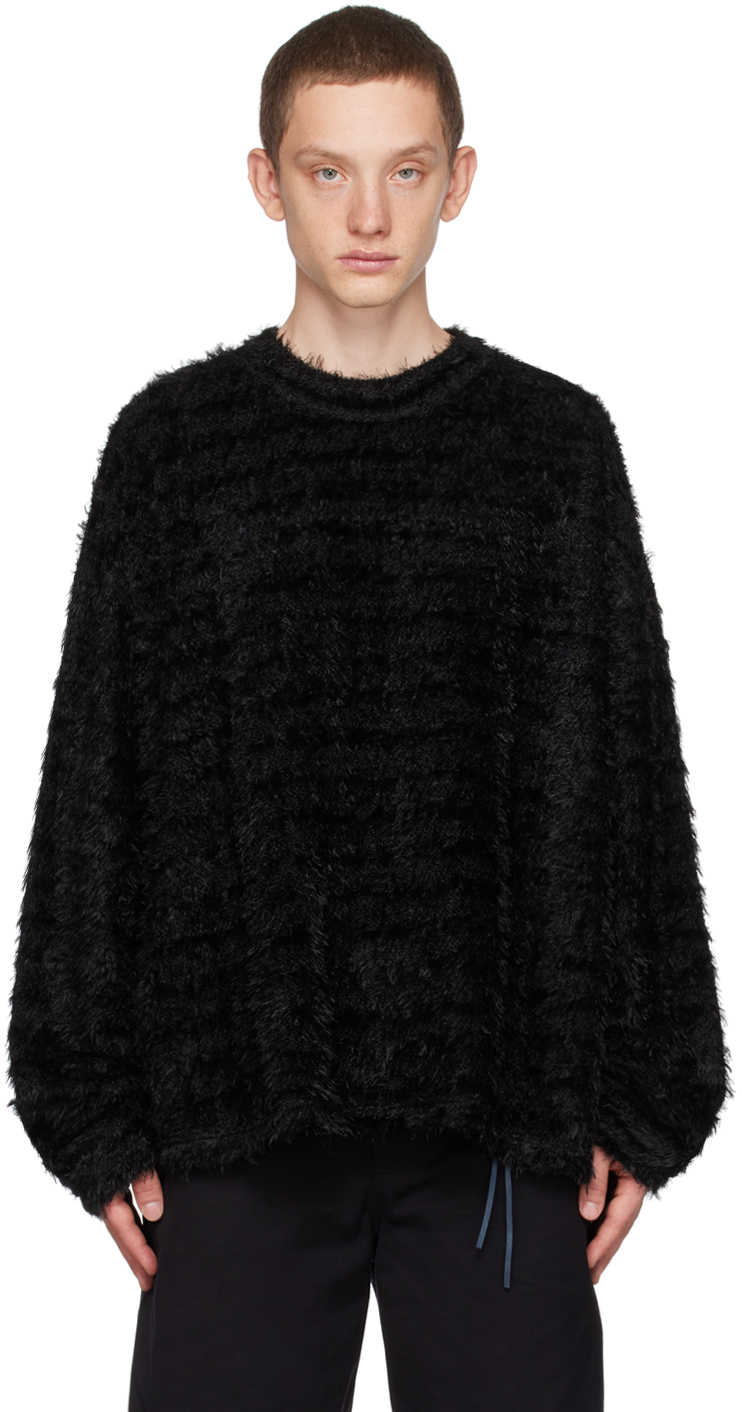 Black Shaggy Sweater by MASTERMIND WORLD on Sale