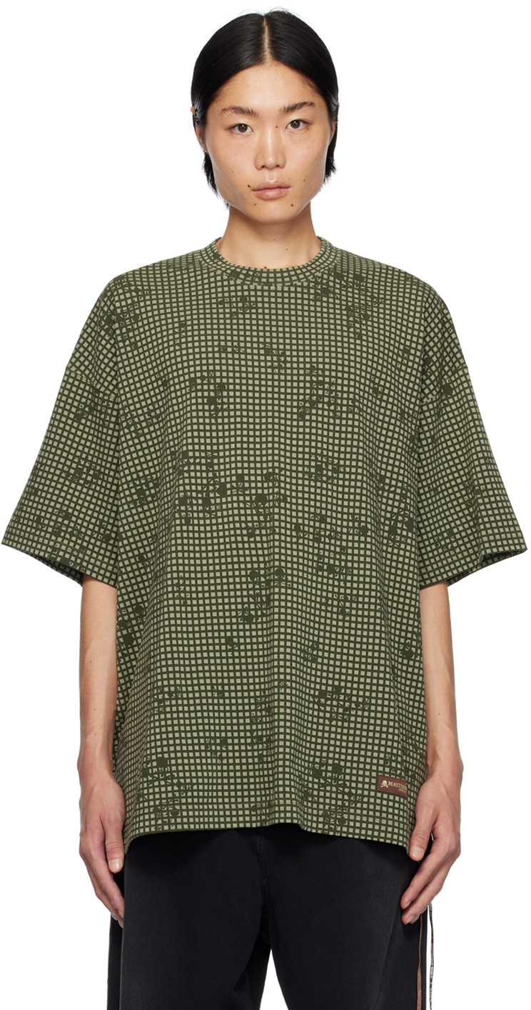 【関税込み】MASTERMIND WORLD カーキ チェック Tシャツ MASTERMIND WORLDのカーキ チェック Tシャツがセール中
