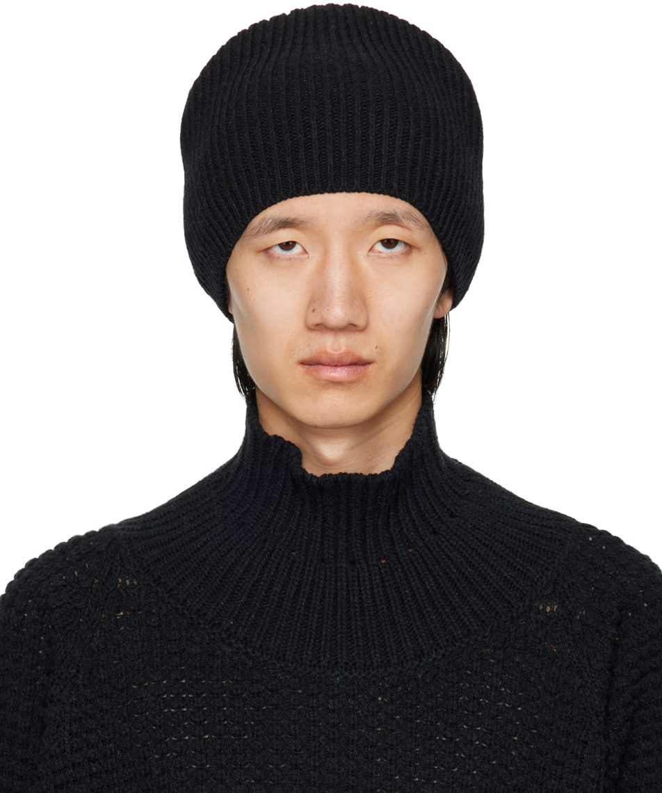 Black #5 Beanie by Jan-Jan Van Essche on Sale