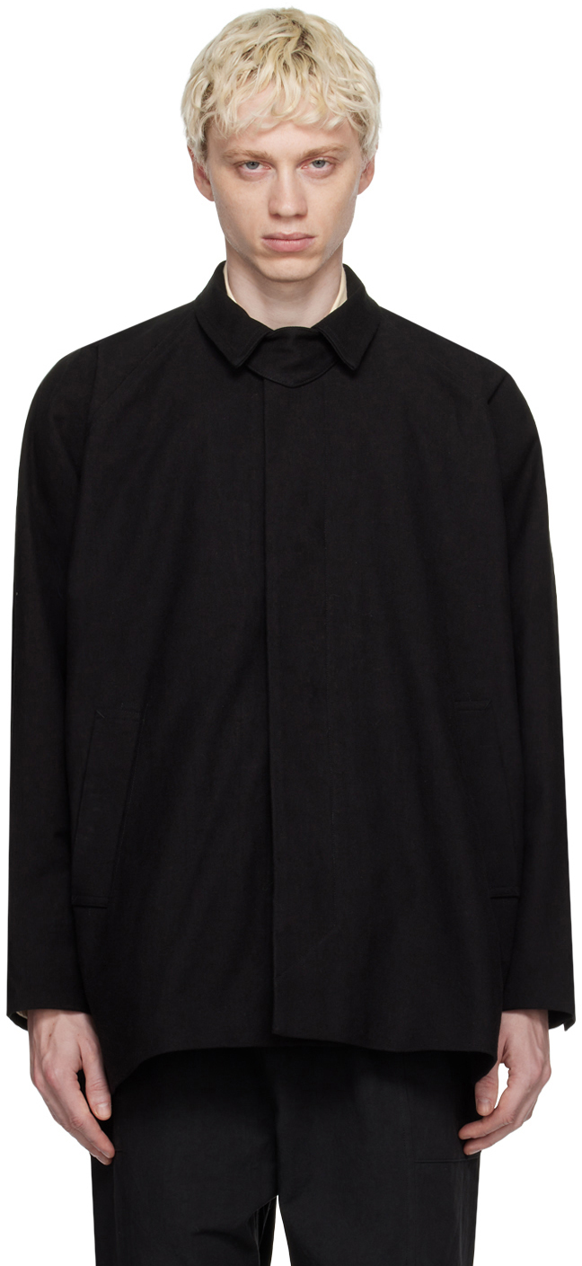 Black O-Project Coat by Jan-Jan Van Essche on Sale