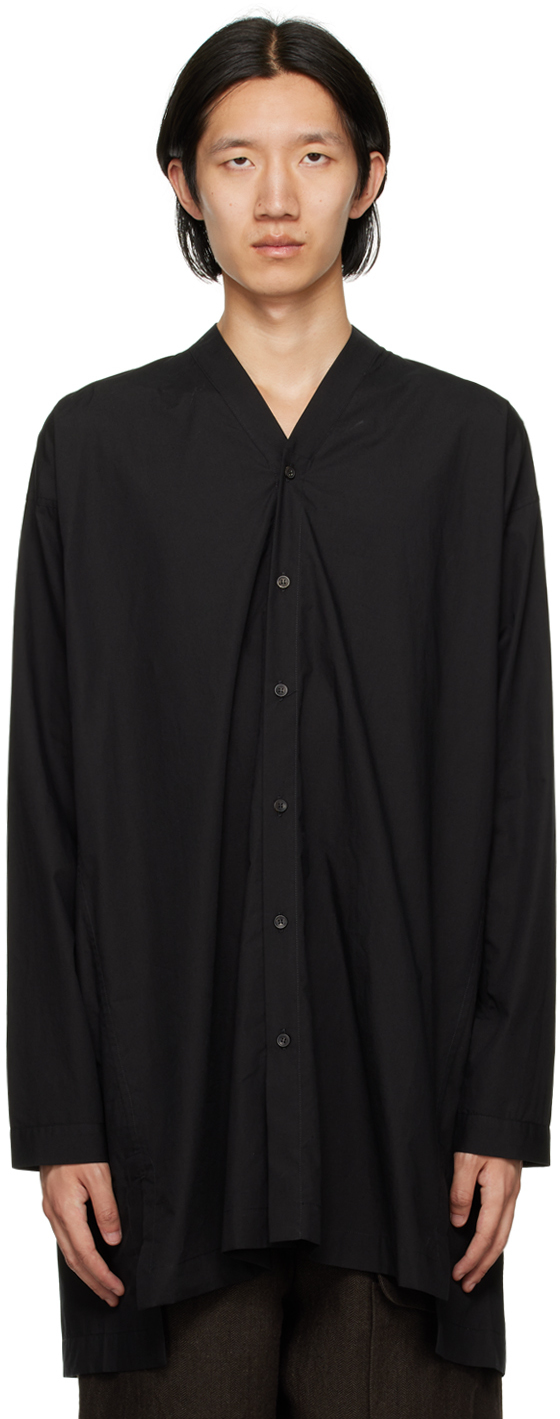 Jan-jan Van Essche Black #91 Shirt In Black Cotton Hemp Po