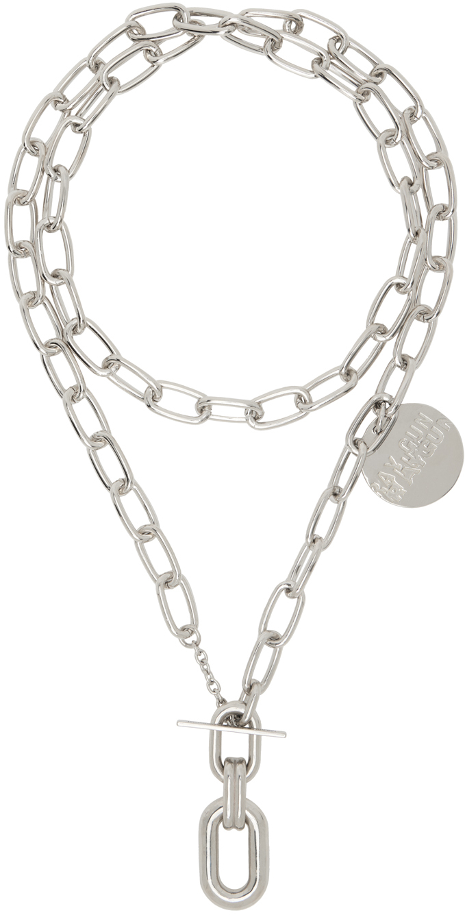 Silver Gradation Cube Chain Necklace