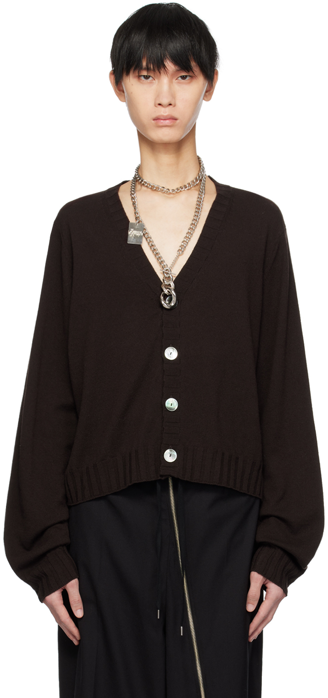 TAKAHIROMIYASHITA TheSoloist.: Brown Cropped Cardigan | SSENSE