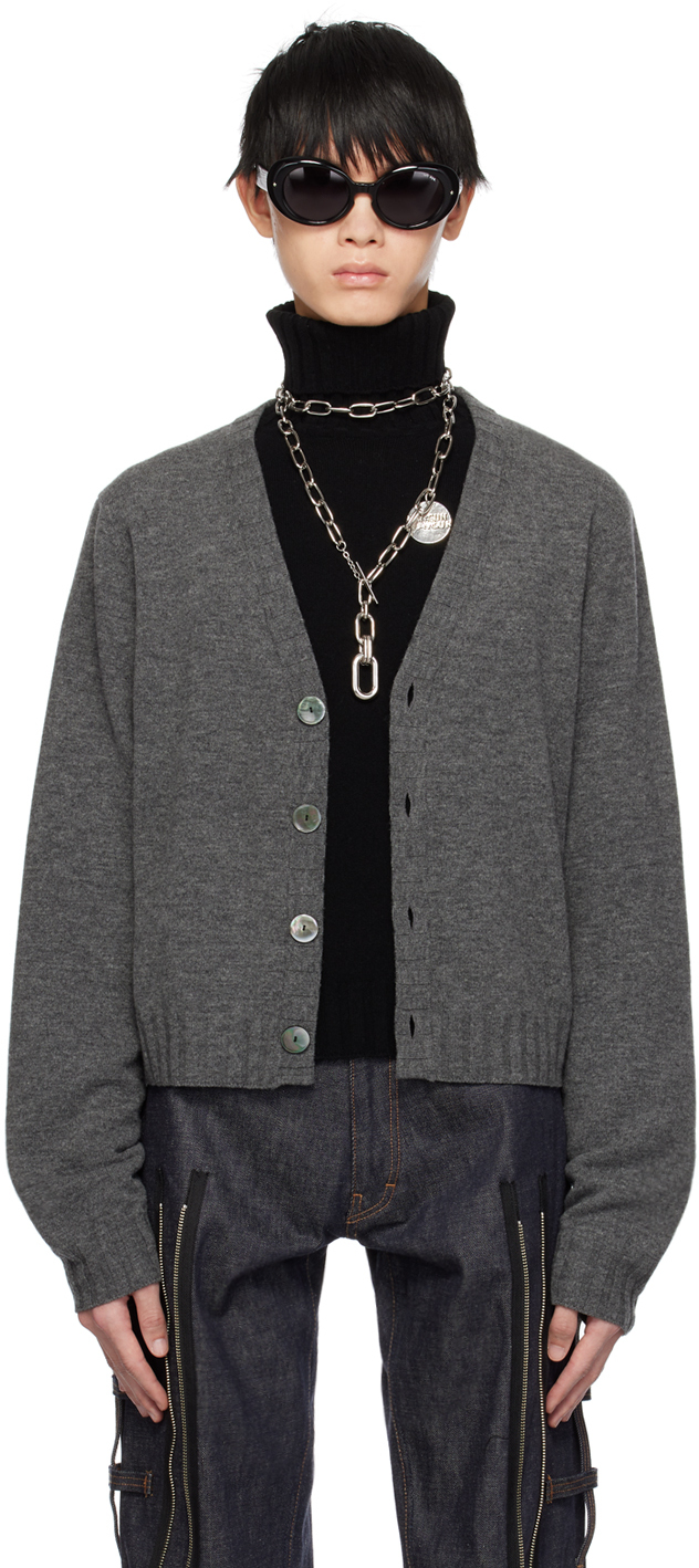 Gray Cropped Cardigan