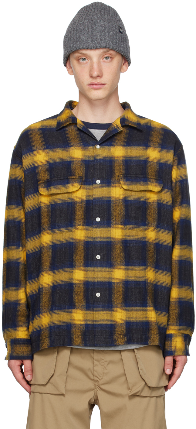 Pilgrim Surf + Supply: Yellow & Navy Vincent Shirt | SSENSE