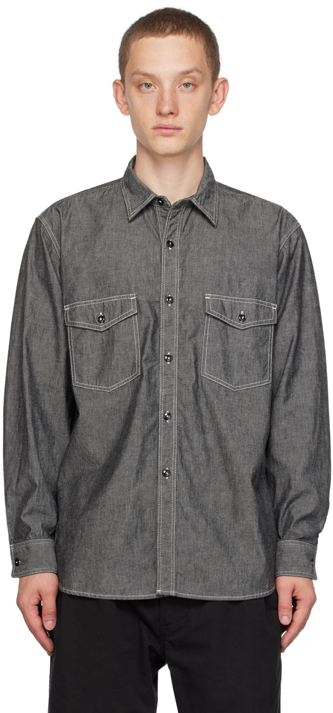 Gray Rucker Shirt by Pilgrim Surf + Supply on Sale