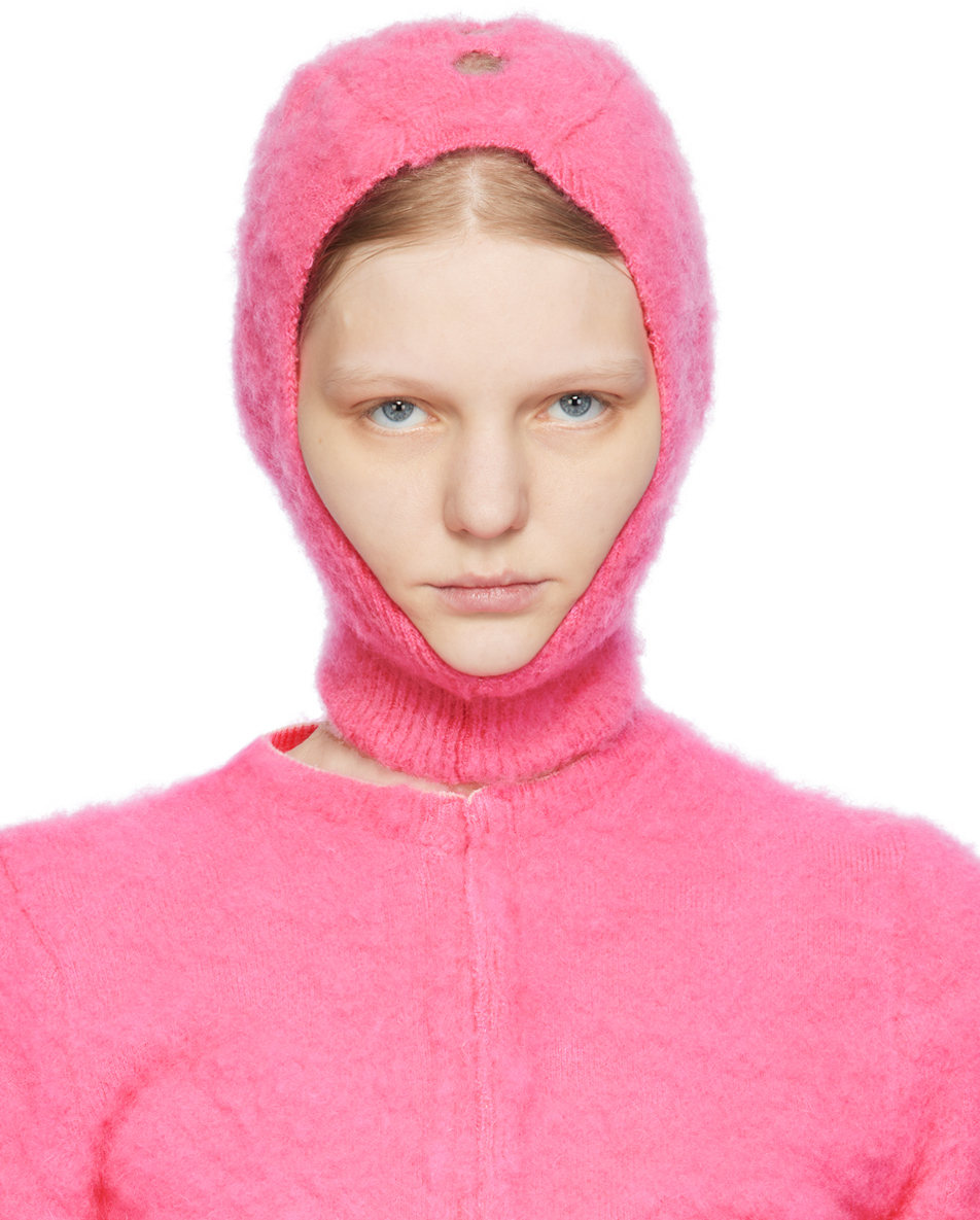 Pink Cutout Balaclava by Sinéad O’Dwyer on Sale