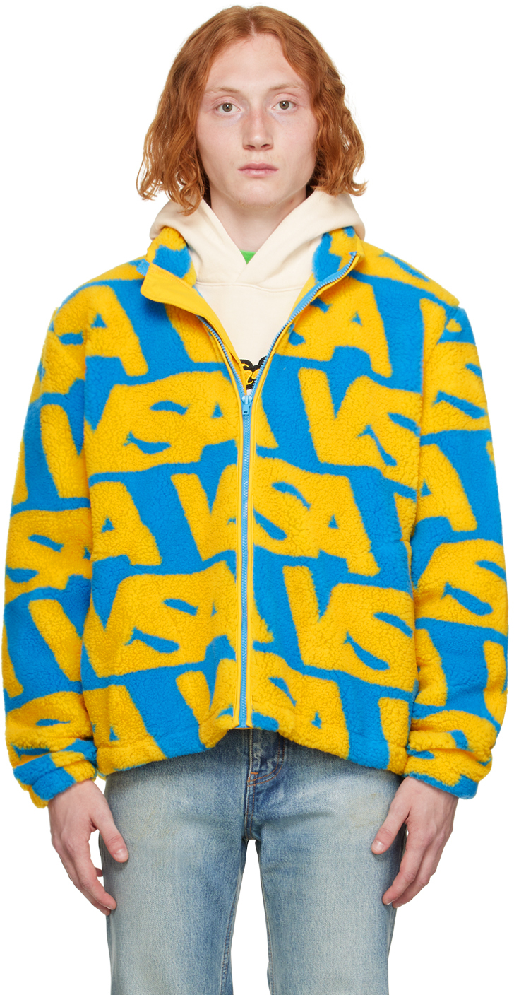 Video Store Apparel Blue & Yellow 'vsa' Jacket In Blue/yellow