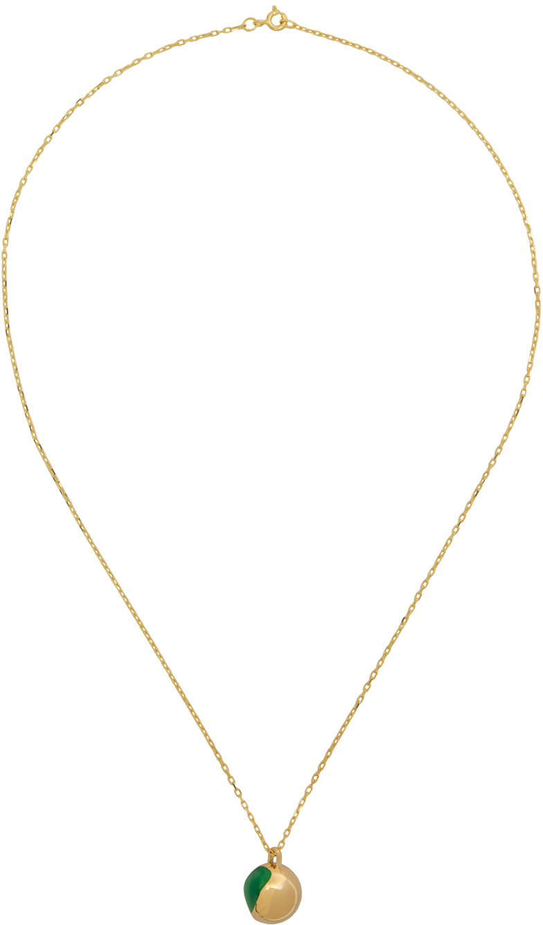 Gold One Piece Sphere Pendant Necklace