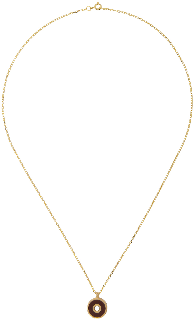 Ellie Mercer Gold Disc Pendant Necklace