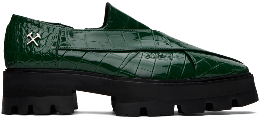 Gmbh Green Chapal Loafers In Green Green