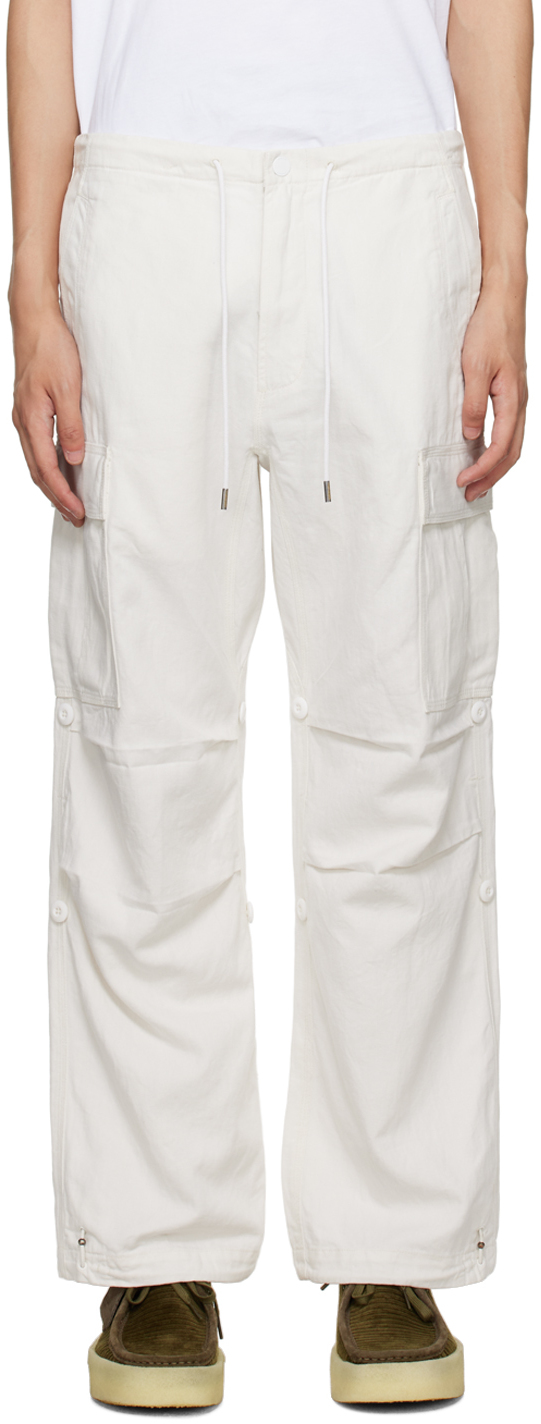 Maharishi Man Cropped Pants White Size L Cotton
