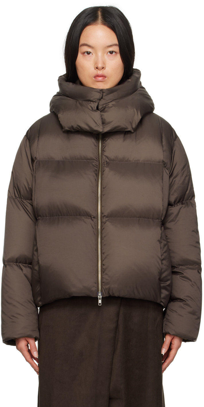 Youth Brown Oversized Down Jacket