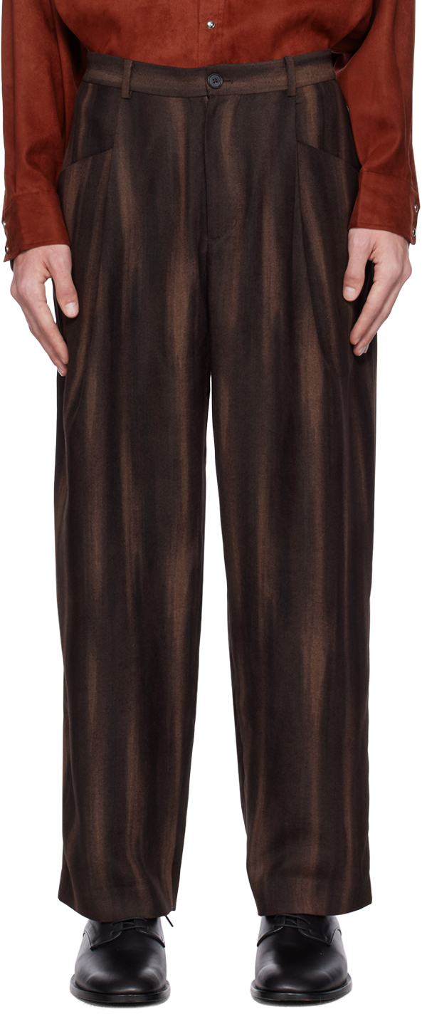 Brown Structured Trousers