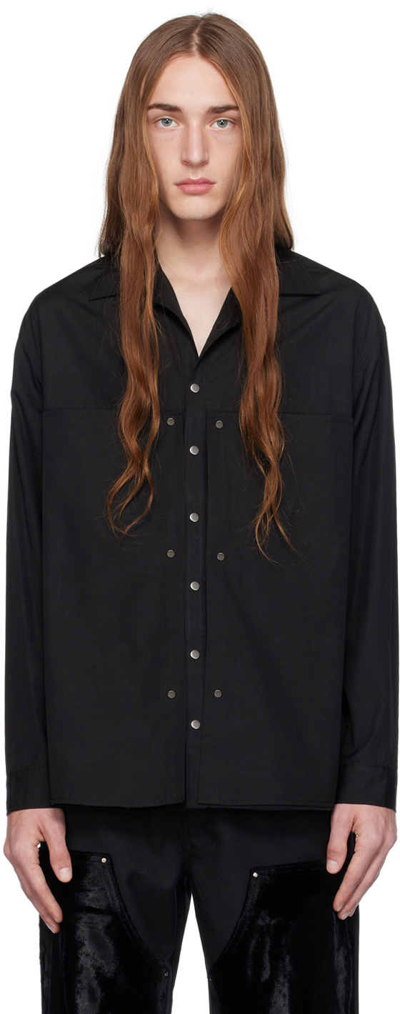 Black Hidden Panel Shirt