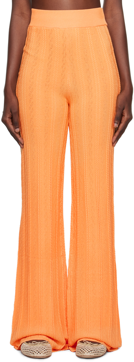 Remain Birger Christensen Orange Straight Trousers In 14-1133 Apricot