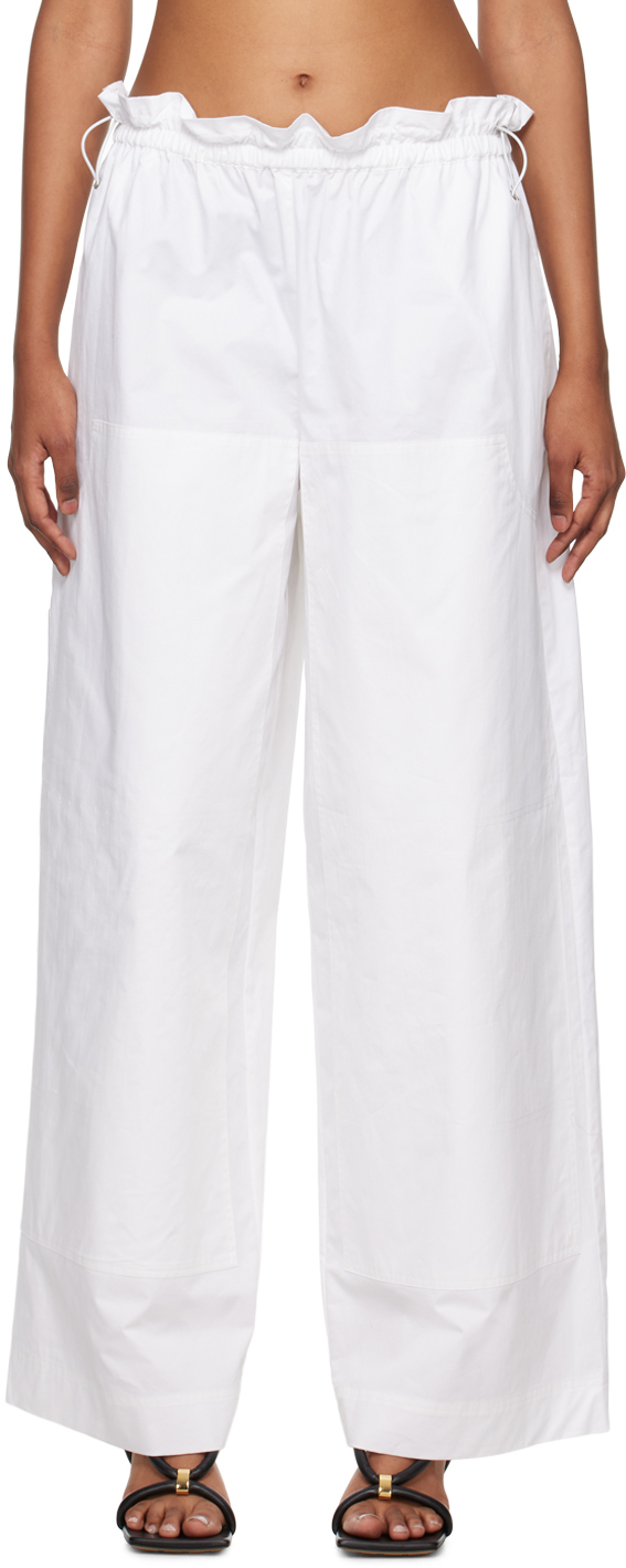 White Wide Trousers