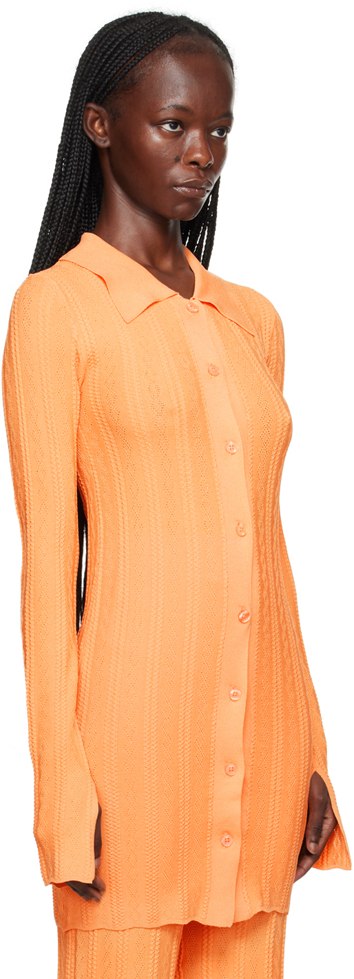 Remain Birger Christensen Orange Buttoned Cardigan In 14-1133 Apricot