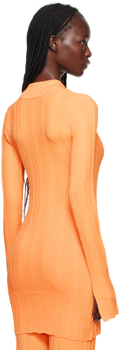 Remain Birger Christensen Orange Buttoned Cardigan In 14-1133 Apricot