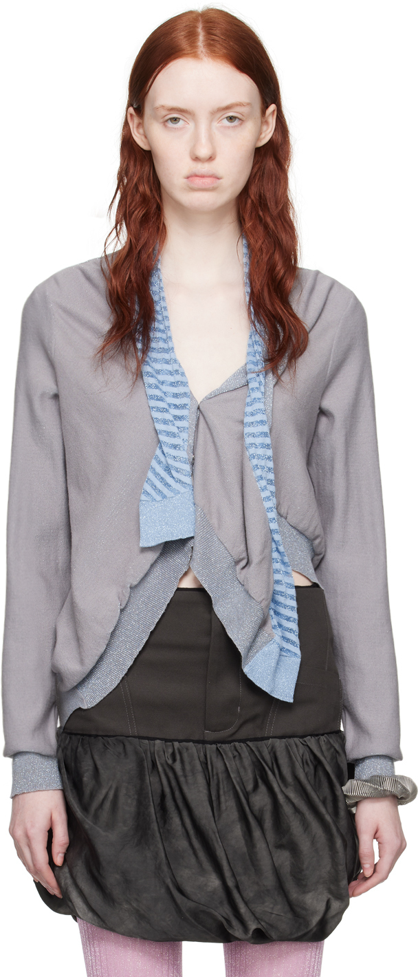 Gray Arova Cardigan by Kiko Kostadinov on Sale