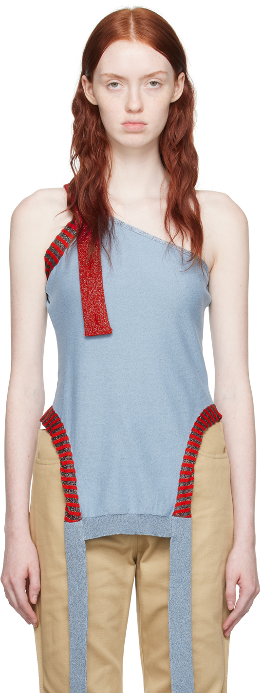 Kiko Kostadinov: Blue Arova Tank Top | SSENSE