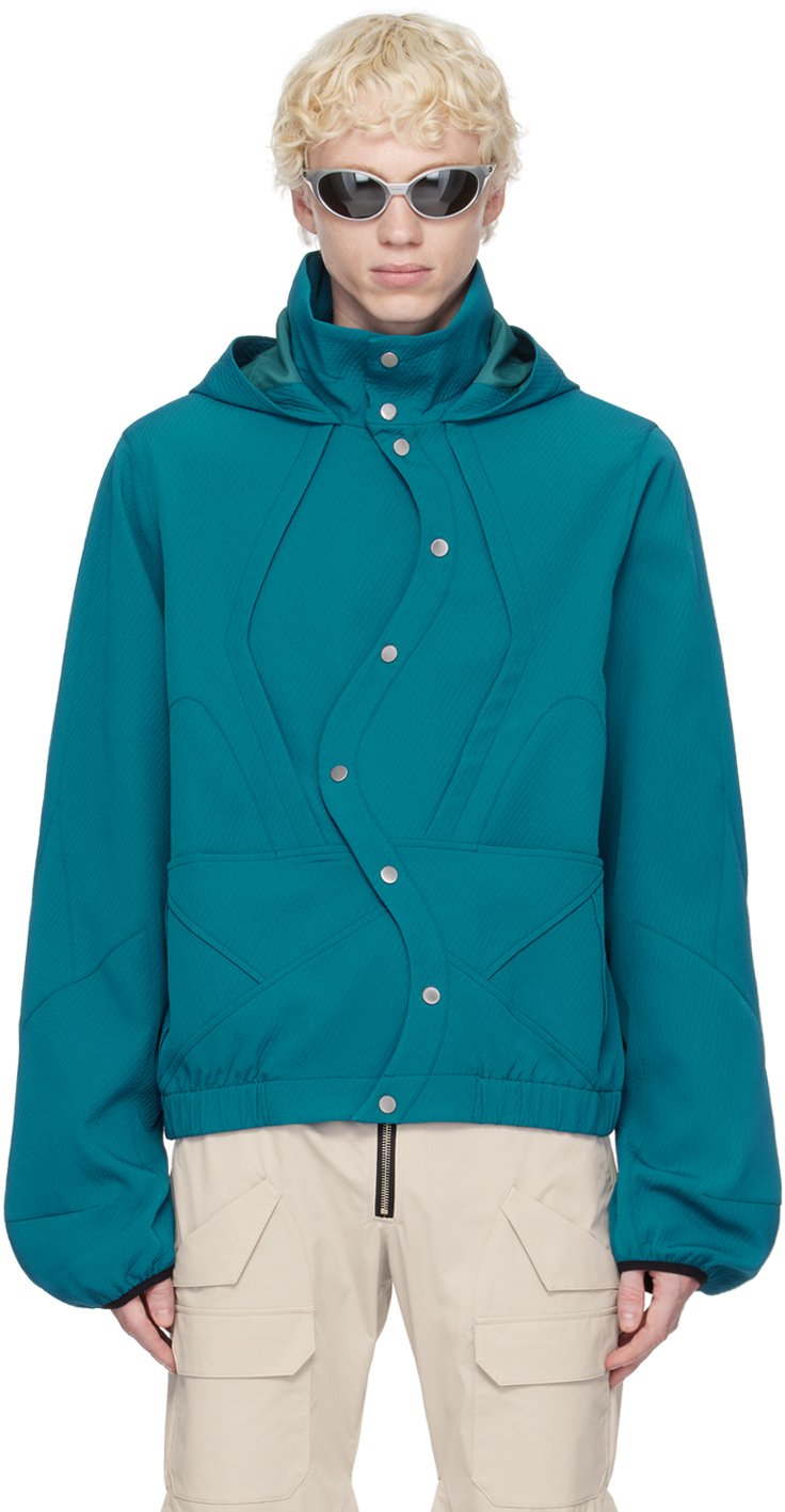 Blue Receiver Jacket by Uncertain Factor on Sale