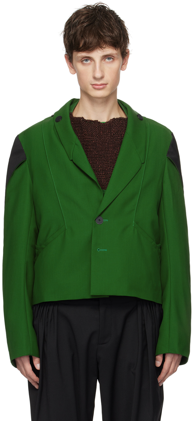 Green Megara Blazer by Kiko Kostadinov on Sale