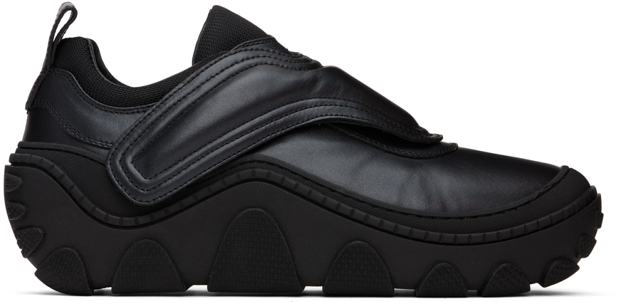 Shop Kiko Kostadinov Black Tonkin Strap Sneakers In Charcoal / Jet Black